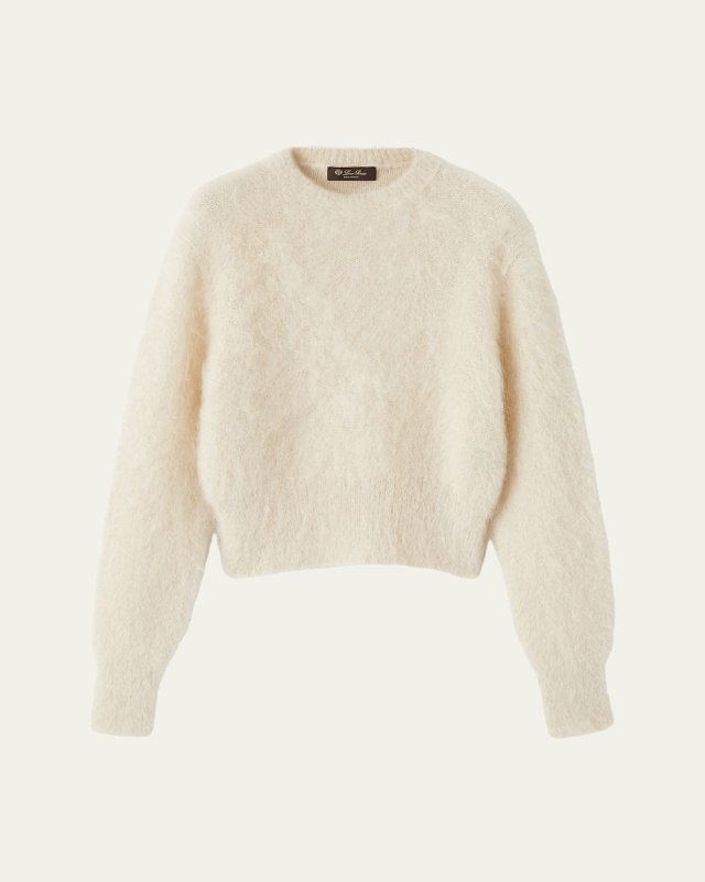Cherry Hill Mohair-Cashmere Crewneck Sweater